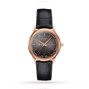 Tissot T-Gold 32mm 18ct Rose Gold Quartz Watch - Brown Dial | For Her