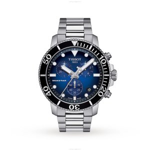 Tissot Seastar Quartz Watch - Blue Dial - 45.5mm Stainless Steel - 300M