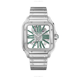 Cartier Santos de Cartier WHSA0028 - 40mm Steel Skeleton Manual Watch