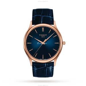 Tissot T-Gold Replica Watch - 40mm Rose Gold Case & Blue Dial - Quartz