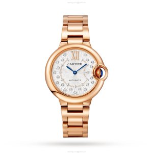 Cartier Ballon Bleu de Cartier 33mm Rose Gold Automatic Watch | Silver Dial