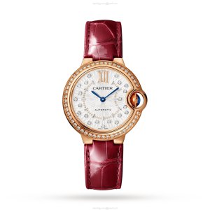 Cartier Ballon Bleu de Cartier 33mm Rose Gold Automatic Watch - Silver Dial