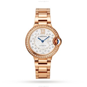 Cartier Ballon Bleu de Cartier 33mm Rose Gold Automatic Watch - Silver Dial