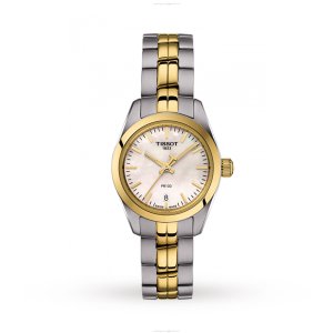 Tissot T-Classic Quartz Watch for Women - 25mm Stainless Steel & Gold - Mother of Pearl Dial