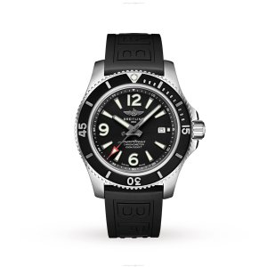 Breitling Superocean Automatic 44mm Black Dial - Stainless Steel Rubber Strap