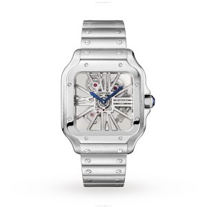 Cartier Santos de Cartier WHSA0015 - 40mm Steel Skeleton Manual Watch