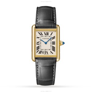 Cartier Tank Louis Cartier WGTA0067 - Yellow Gold Quartz Silver Watch