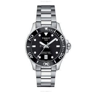 Tissot T-Sport Seastar 36mm Black Dial Quartz Watch - Stainless Steel