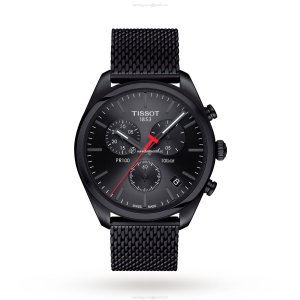 Tissot PR 100 Quartz Watch - 41mm Black Dial - PVD Plating - 100M Water Resistant