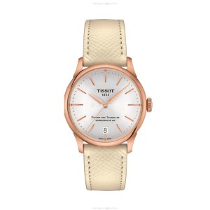 Tissot T-Classic Automatic Silver Dial Watch - 34mm Stainless Steel & Rose Gold