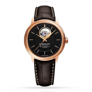 Raymond Weil Maestro Automatic Watch - 40mm Black Dial | Rose Gold & Steel