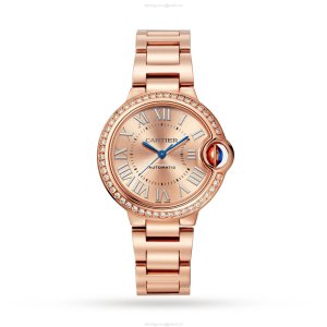 Cartier Ballon Bleu 33mm Rose Gold Automatic Watch | Roman Numerals
