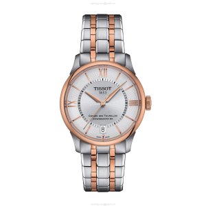 Tissot T-Classic Automatic Watch - Silver Dial & Rose Gold - 34mm