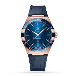 Omega Constellation 41mm 18ct Rose Gold Automatic Blue Watch | Replica