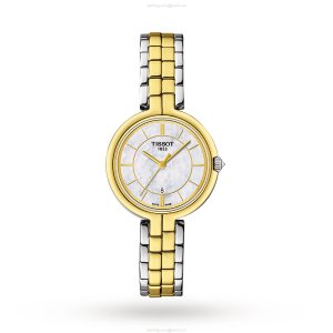 Tissot Flamingo Ladies Watch - Quartz Mother of Pearl Dial - 26mm PVD Gold