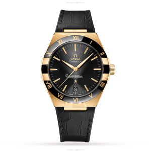 Omega Constellation 41mm 18ct Gold Automatic Black Dial Watch | Replica