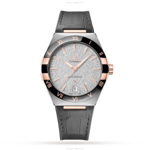 Omega Constellation Automatic Grey Watch - 41mm Steel & Rose Gold | Replica