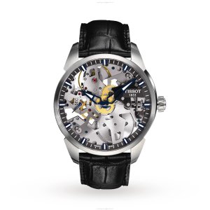 Tissot T-Classic Manual Winding Silver Skeleton Watch - 43mm Stainless Steel