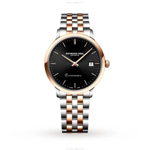Raymond Weil Toccata Quartz Watch - Black Dial - Stainless Steel & Rose Gold