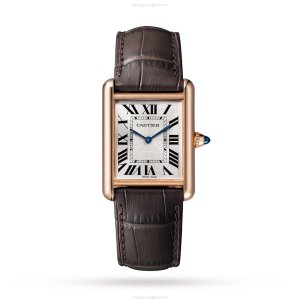 Cartier Tank Louis Cartier WGTA0011 Rose Gold Manual Winding Silver Dial