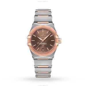 Omega Constellation Automatic - 36mm Steel & Gold Brown Dial Replica Watch