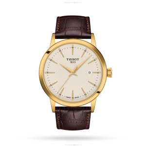 Tissot T-Classic Dream 42mm Men's Watch - Ivory Dial - Stainless Steel & Gold