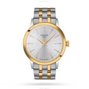 Tissot T-Classic Silver Dial 42mm Watch - Stainless Steel & Gold PVD - Quartz