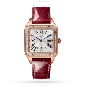 Cartier Santos-Dumont WJSA0016 - Rose Gold Quartz Watch - Silver Dial
