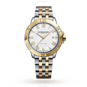 Raymond Weil Tango 8160-STP-00308 | 41mm Quartz Watch | White Dial & Gold Steel