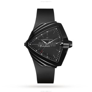 Hamilton Ventura H24604330 | 52mm Black Dial | Stainless Steel Quartz Watch