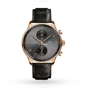 IWC Portugieser IW371610 Automatic Chronograph - 18ct Rose Gold Grey Dial