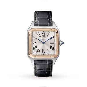 Cartier Santos-Dumont W2SA0011 Steel & Rose Gold Quartz Watch | 31mm Silver Dial