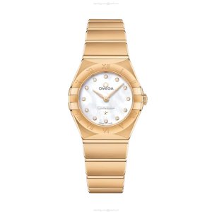 Omega Constellation 25mm White Dial - 18ct Yellow Gold Quartz Watch for Her
