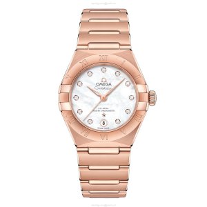 Omega Constellation 29mm 18ct Rose Gold Automatic Watch - White Dial