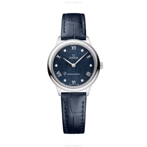 Omega Deville Prestige Replica | Stainless Steel Quartz Watch | Blue Dial 27.5mm