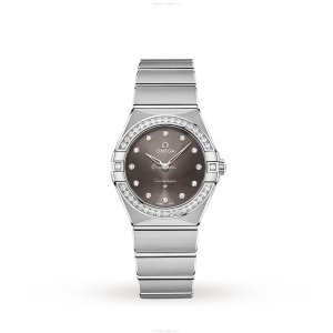 Omega Constellation Grey Dial Diamond Bezel Quartz Watch | Stainless Steel