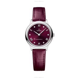 Omega Deville Prestige Red Dial | Stainless Steel & Calfskin | Quartz Watch