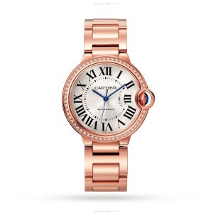 Cartier Ballon Bleu 36mm Rose Gold Automatic Watch - Silver Dial | WJBB0064