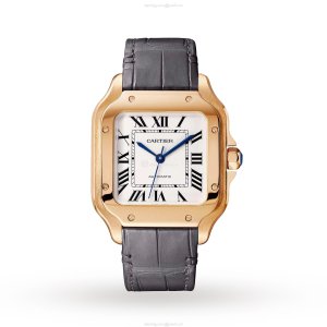 Cartier Santos de Cartier WGSA0028 - Rose Gold Automatic Watch | 35mm Silver Dial