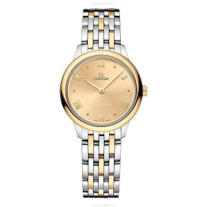 Omega De Ville Prestige 27.5mm Gold Dial | Quartz | Stainless Steel & 18ct Gold