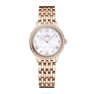 Omega De Ville Prestige 27.5mm 18ct Rose Gold Quartz Watch | Mother of Pearl Dial