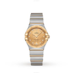 Omega Constellation Champagne Dial Diamond Watch - Stainless Steel Quartz