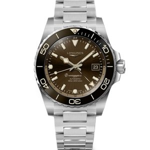 Longines HydroConquest L37904666 Automatic Watch - 41mm Brown Dial - Steel & Ceramic