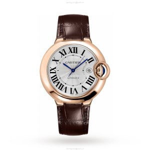 Cartier Ballon Bleu 42mm Rose Gold Automatic Watch - Silver Dial Replica