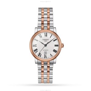 Tissot T-Classic Carson Automatic Watch | 30mm Silver Dial & Rose Gold