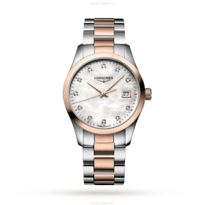 Longines Conquest L23863877 | 34mm Quartz Watch | Mother of Pearl & Diamond Dial