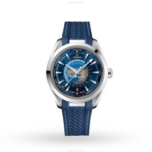 Omega Seamaster Aqua Terra Worldtimer 43mm Blue Dial Automatic Watch