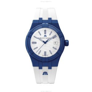 Maurice Lacroix Aikon Quartz Watch - White Dial 40mm - Rubber Strap