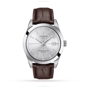 Tissot T-Classic Gentleman Automatic Watch - 40mm Silver Dial | Leather Strap