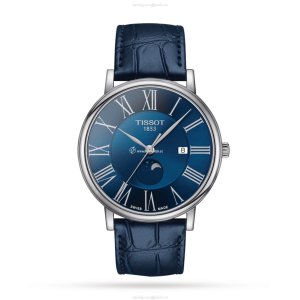 Tissot T-Classic Blue Dial Quartz Watch - 40mm Stainless Steel & Leather